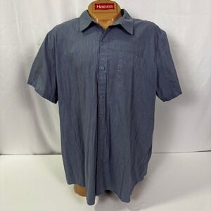 Fresh Clean Threads Men's 3XL Blue Short Sleeve Button Up Shirt